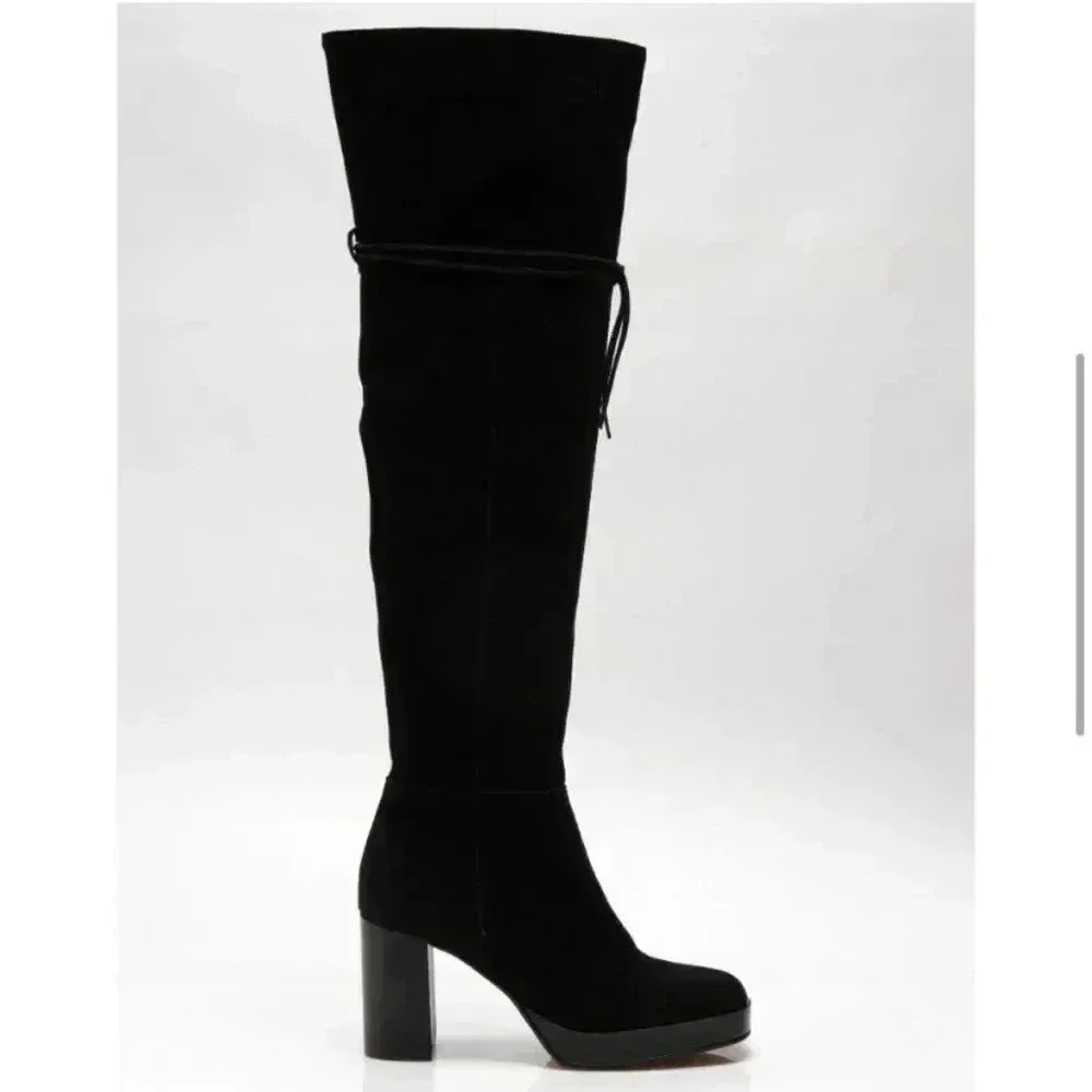 NEW Free People Echo Suede Over-the-Knee High Heel Boots size 38 US 7.5